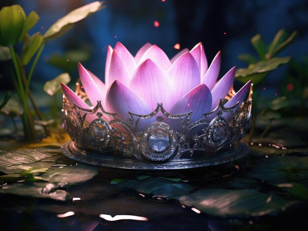 lotus flower with a crown