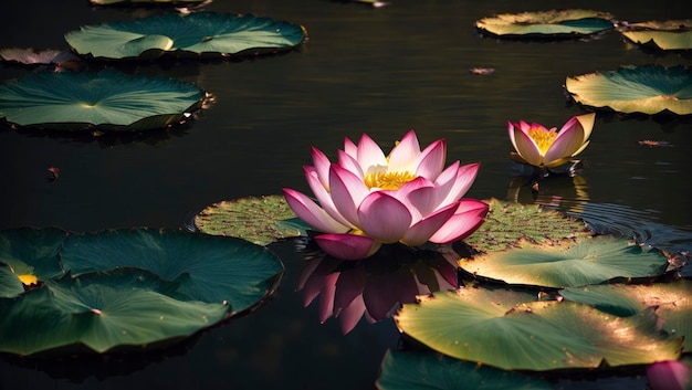 Lotus Grace op het oppervlak van de rivier