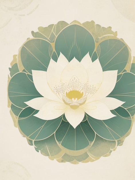 Photo lotus leaf abstract background and white circle accents