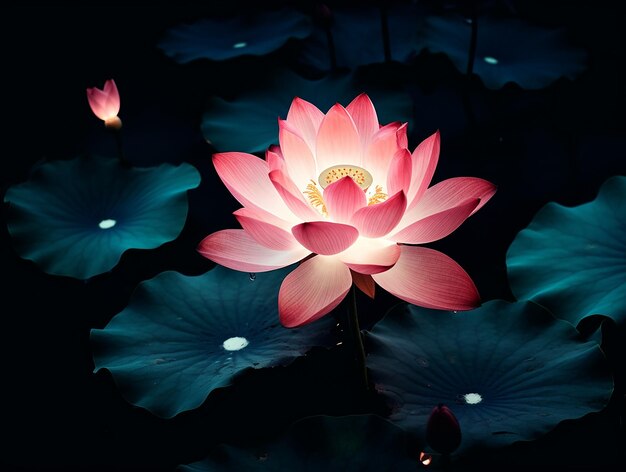 Lotus luminescence overhead night shot