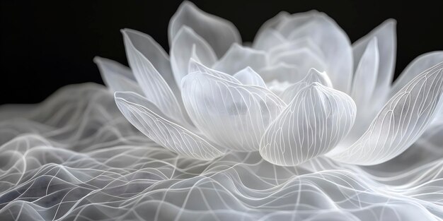 Lotus in monochrome style closeup allowing you to examine each petal perfect for use in meditation practices and visualizations