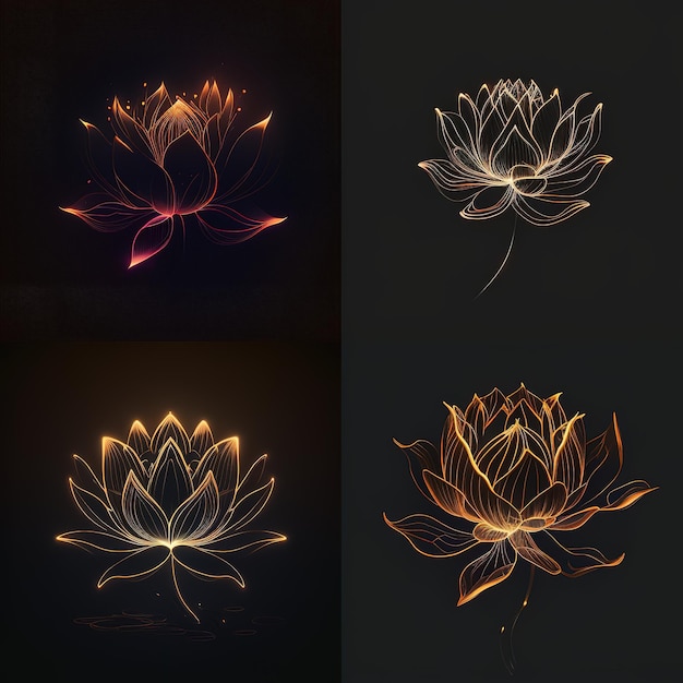 lotus outline minimalistic lotus glowing outline