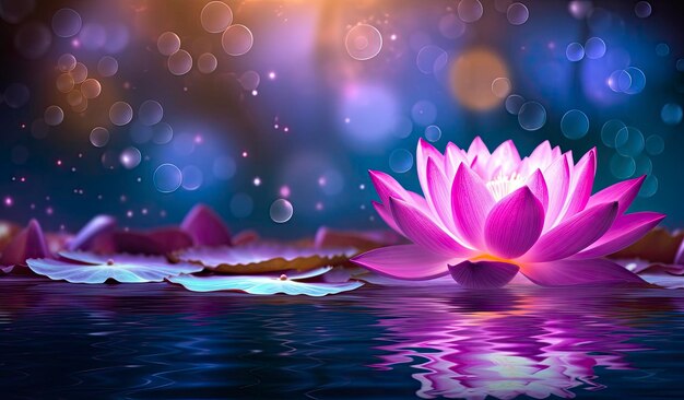 Lotus Pink light purple floating light sparkle purple background