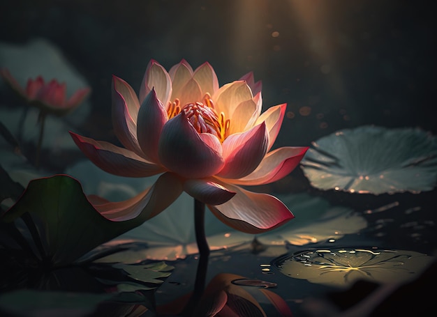 Lotus pink on the water