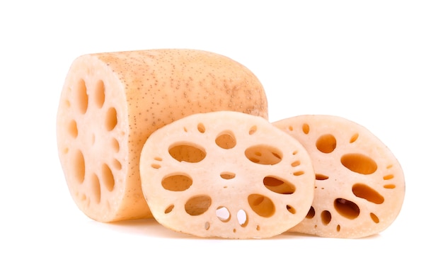 Lotus root isolated on white