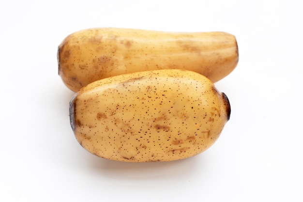 Lotus roots on white background