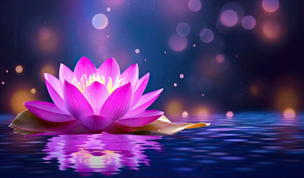 Lotus Roze lichtpaars zwevend licht fonkeling paarse achtergrond
