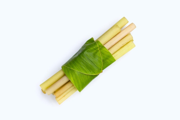 Lotus stem on white background