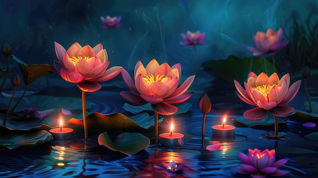 Lotus Tranquility やかなデジタルイラスト