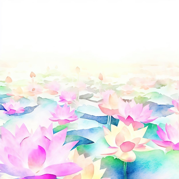 lotus in watercolor style with AI