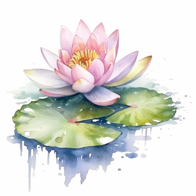 lotus watercolor vector