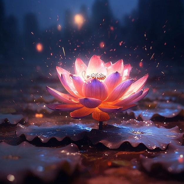 lotusbloem bliksem lichten