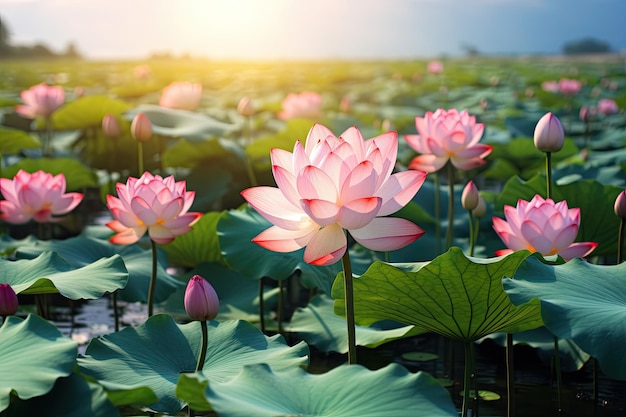 Lotusbloesems en lotusplanten