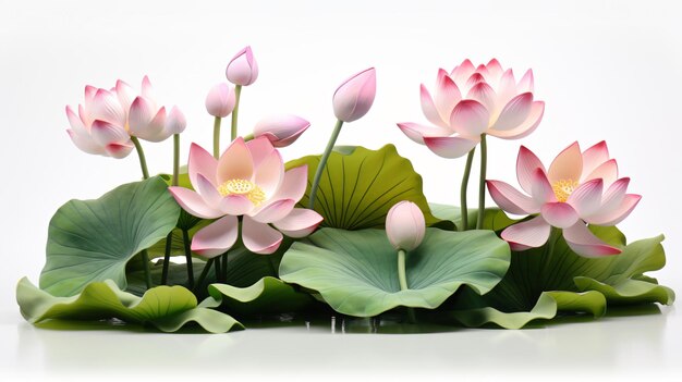 Lotusknoppen Lotusbloem en Lotusbloemplanten op w