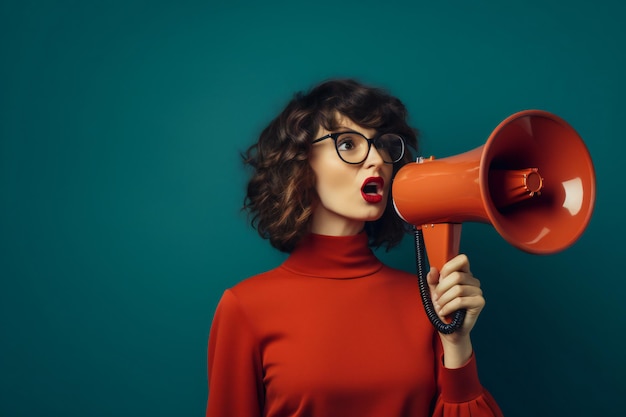 Loud and Clear Woman with Megaphone