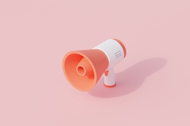 Loudspeaker or megaphone single isolated object. 3d rendering