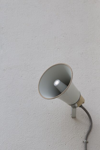 loudspeaker setting on the wall for present News in public place