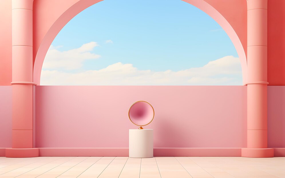 Premium AI Image Loudspeaker on a wall plain full background with