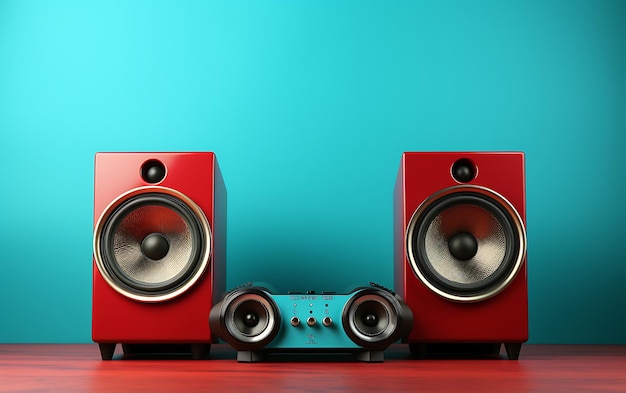 Loudspeaker on a wall plain full background with copy space for text music concept