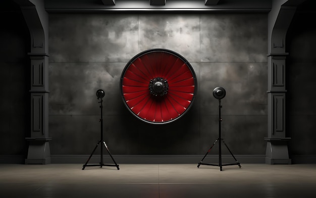 Loudspeaker on a wall plain full background with copy space for text music concept