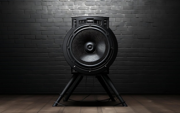 Loudspeaker on a wall plain full background with copy space for text music concept