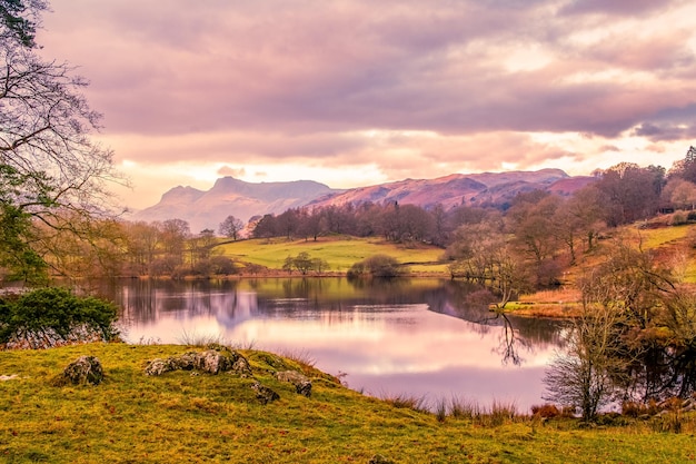 loughrigg tarn in the lake district UK