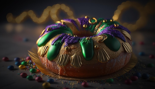 Louisiana Mardi Gras King CakeBeautiful with design for Brazil carnival Happy Carnival Brazil South America Carnival AI