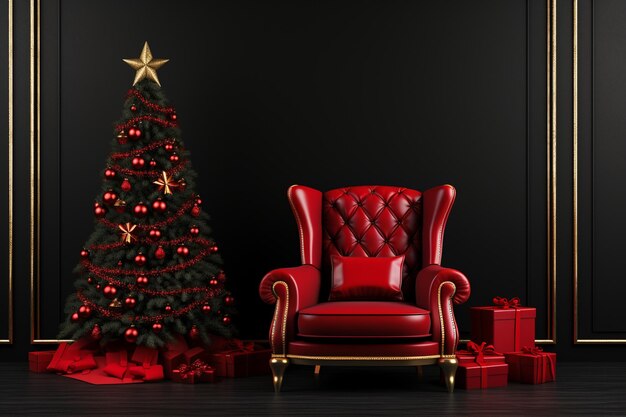 Lounge achtergrond met kerstdecoratie