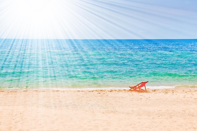 Lounge chair on the beach