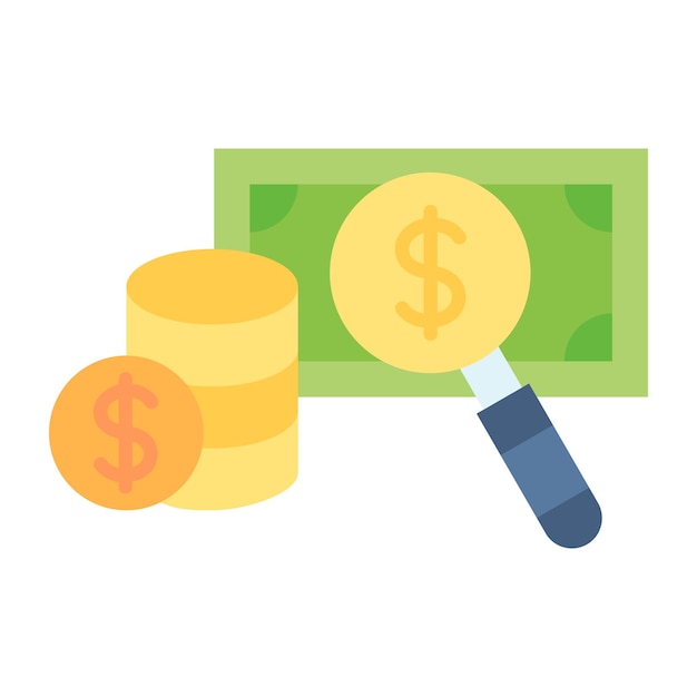 Loupe Money Flat Illustration