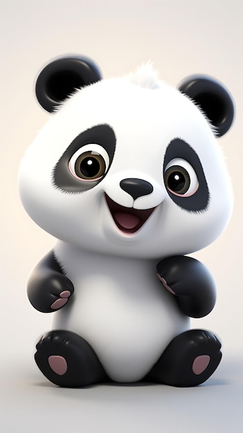 Lovable Cartoon Panda Character