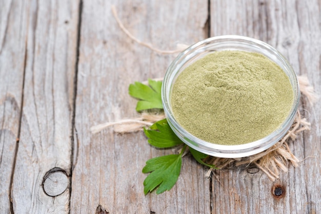 Lovage Powder on wood