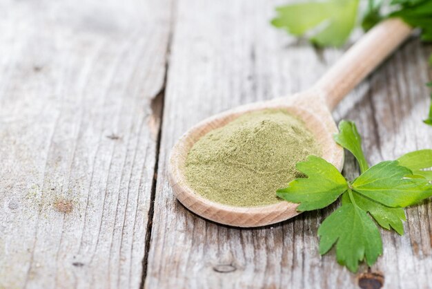 Lovage Powder on wood