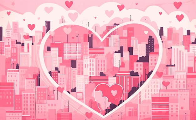 Photo love in the air vectorstyle valentine's background in romantic hues