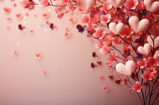 Valentine's day - pink hearts decoration 2K wallpaper download