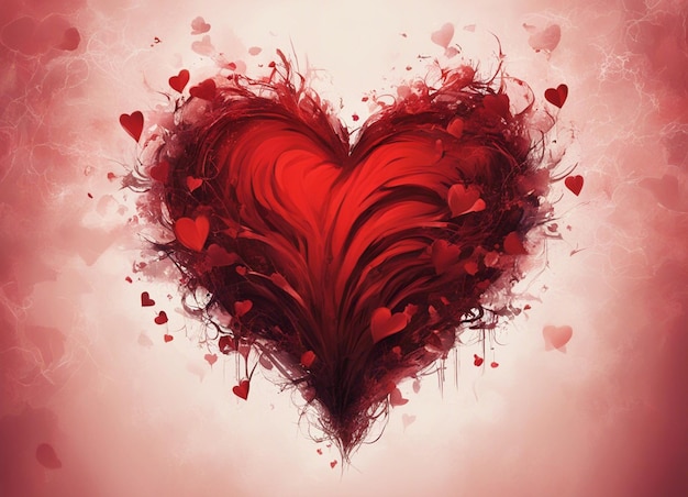 사랑의 배경 빨간 심장