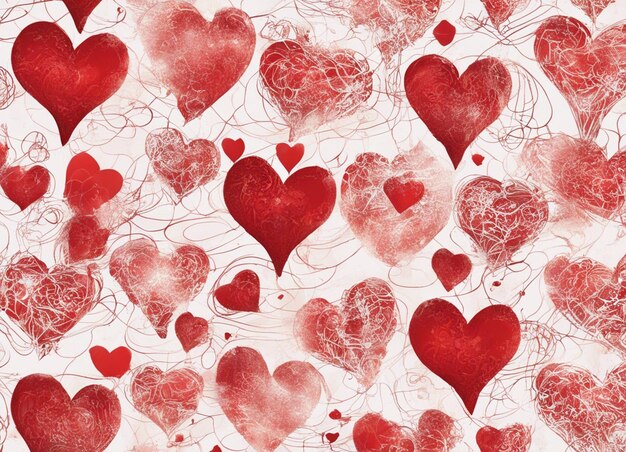 Красное сердце на фоне любви