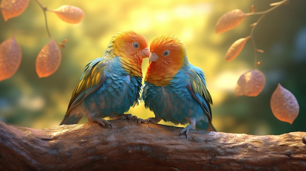 Love bird flaying and drink generative ai