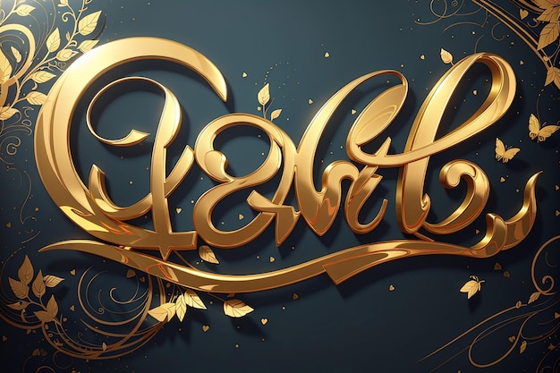 Photo love calligraphic gold style text poster vector illustration design