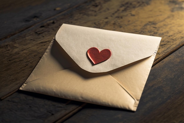 Love card or love envelope with heart A love letter is a romantic way of expressing feelings whether