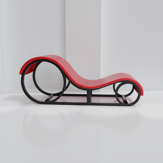 Photo love chair in red color side facing