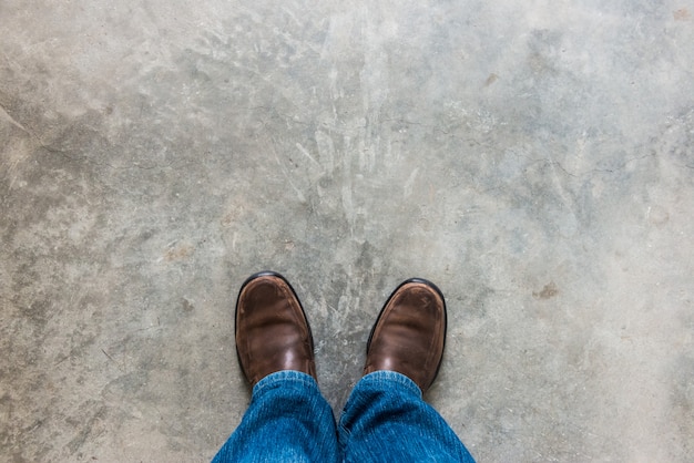 Love concept with Brown leather shoes 