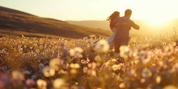 love couple in beautiful nature scene of pragma