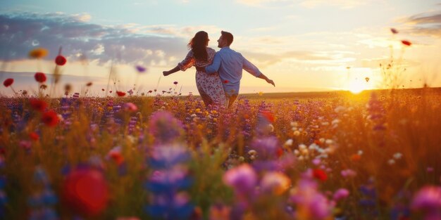 love couple in beautiful nature scene of pragma