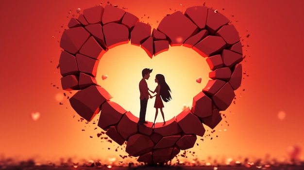 Love couple together connection shadowland hopeless character ai art