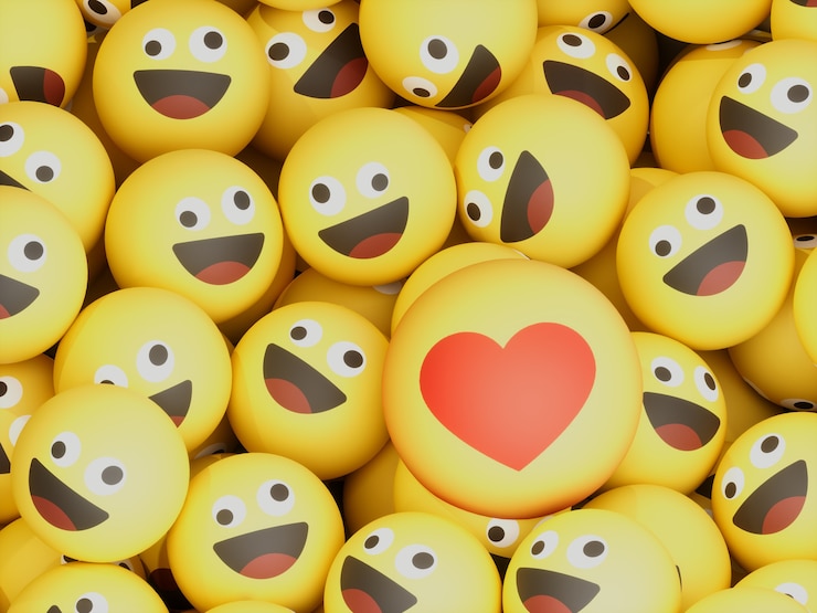 Photo love over crazy eyes emoticon balls crypto currency 3d illustration render