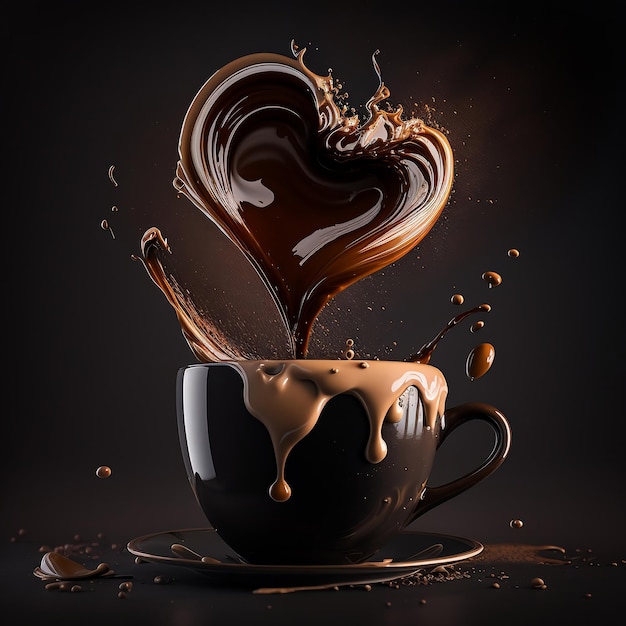 Love in a Cup An AIGenerated Photo of a HeartShaped Coffee Art