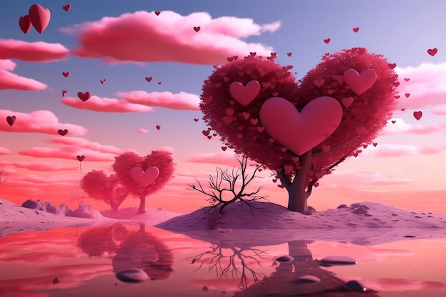 Love Embrace Valentine Achtergrond verlicht genegenheid Generatieve AI
