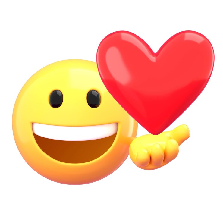 Foto love emoji png sticker 3d illustratie doorzichtige achtergrond