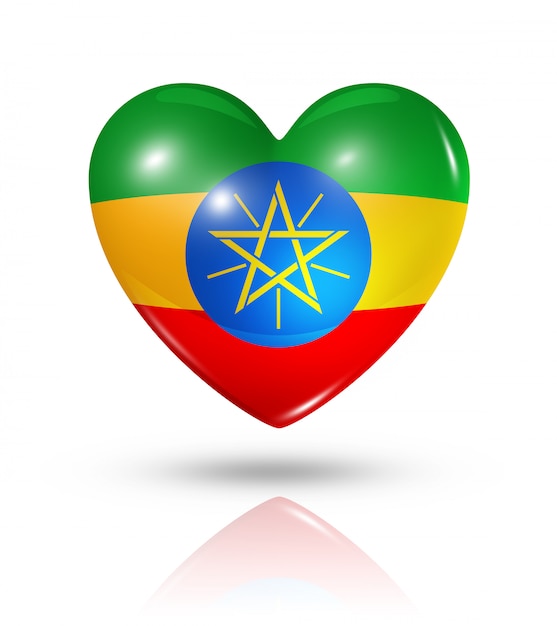 Foto icona di bandiera del cuore di amore etiopia